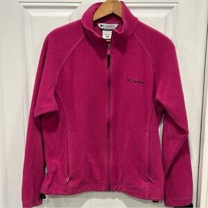 Columbia Fleece Full Zip Women’s Jacket Size Medium, Pink